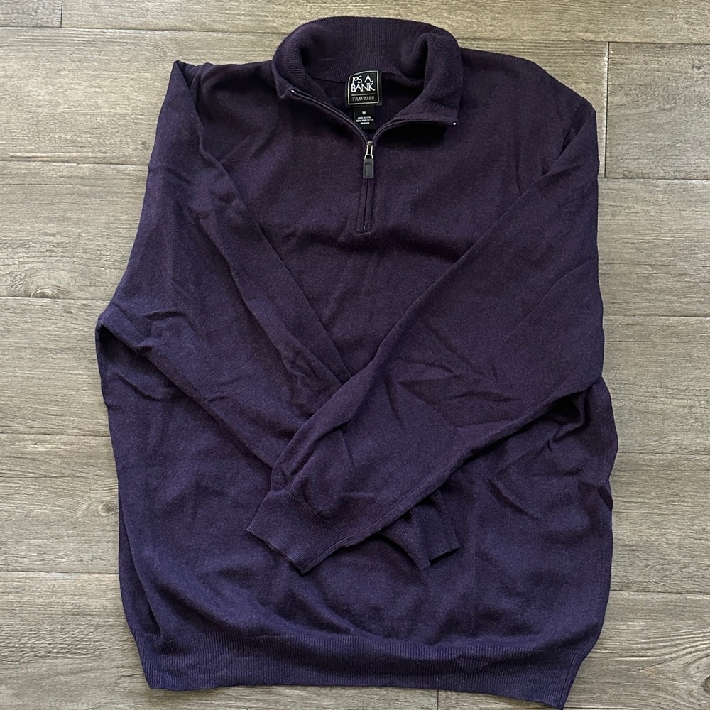 Jos. A. Bank Men's Dark Purple Zip-Up Sweater